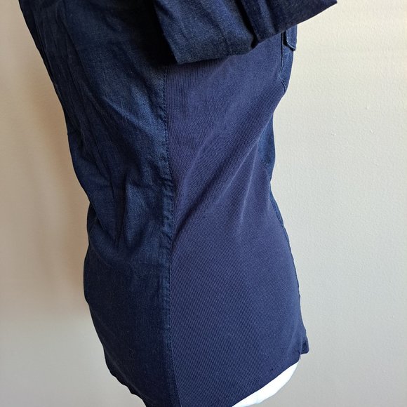 Guess Women's Blue Demin V Neck Button down Shirt Top Size S - Picture 9 of 15